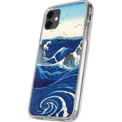 View of the Naruto whirlpools at Awa by Hiroshige iPhone 11 Clear Case