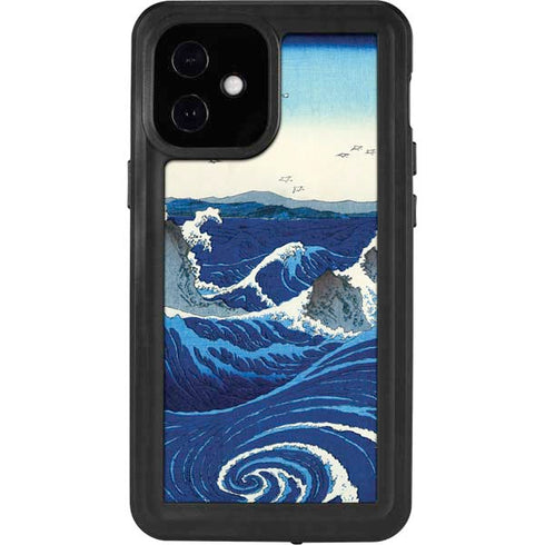 Hiroshige View of the Naruto whirlpools at Awa iPhone 12 Mini Waterproof Case