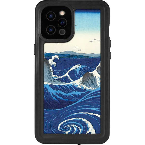 Hiroshige View of the Naruto whirlpools at Awa iPhone 12 Pro Max Waterproof Case