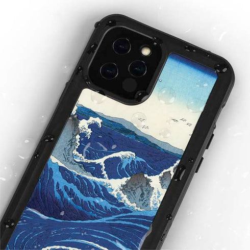 Hiroshige View of the Naruto whirlpools at Awa iPhone 12 Pro Waterproof Case