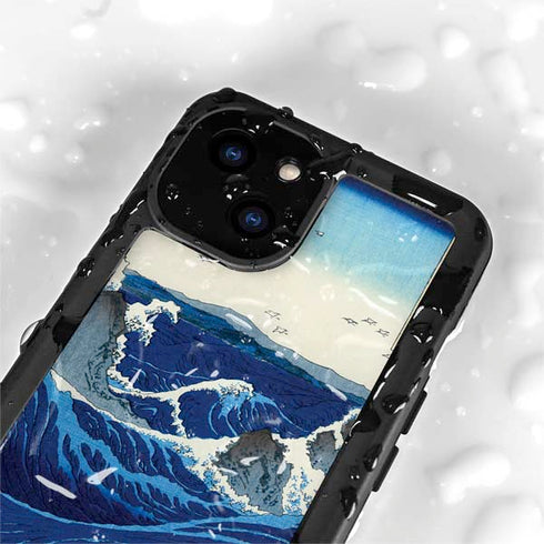 Hiroshige View of the Naruto whirlpools at Awa iPhone 13 Mini Waterproof Case