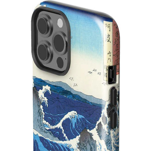 Hiroshige View of the Naruto whirlpools at Awa iPhone 13 Pro Max Impact Case