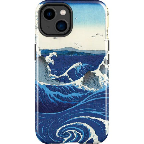 View of the Naruto whirlpools at Awa by Hiroshige iPhone 15 Plus Impact Case