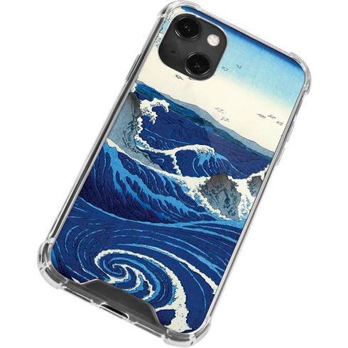 Hiroshige View of the Naruto whirlpools at Awa iPhone 14 Plus Clear Case