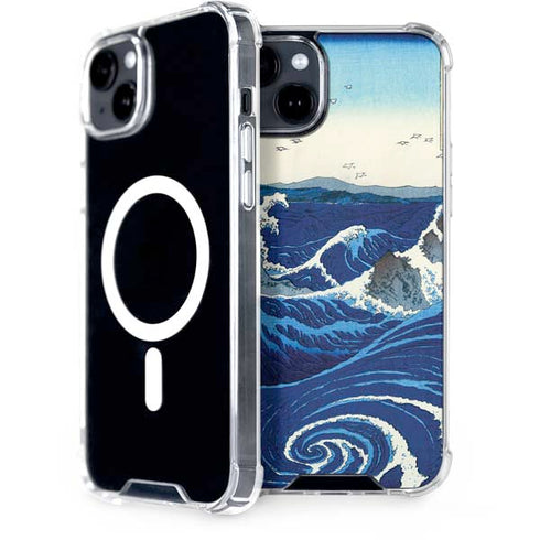 View of the Naruto whirlpools at Awa by Hiroshige iPhone 15 Plus MagSafe Case