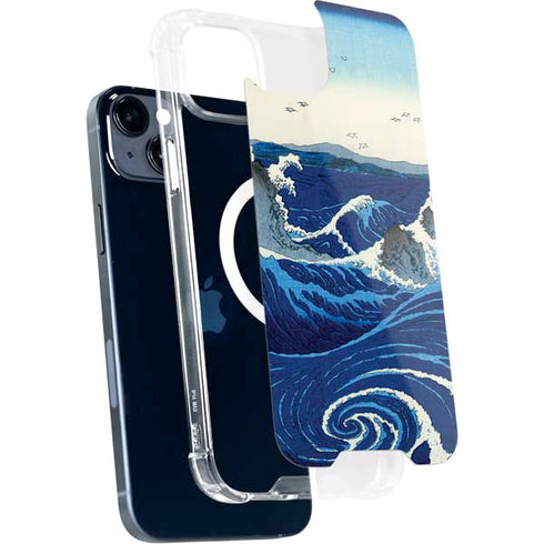 View of the Naruto whirlpools at Awa by Hiroshige iPhone 15 Plus MagSafe Case