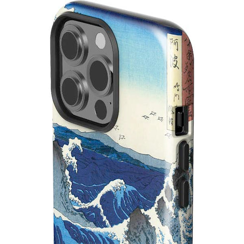 Hiroshige View of the Naruto whirlpools at Awa iPhone 14 Pro Impact Case