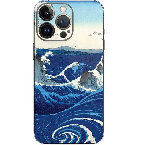 Hiroshige View of the Naruto whirlpools at Awa iPhone 14 Pro Skin