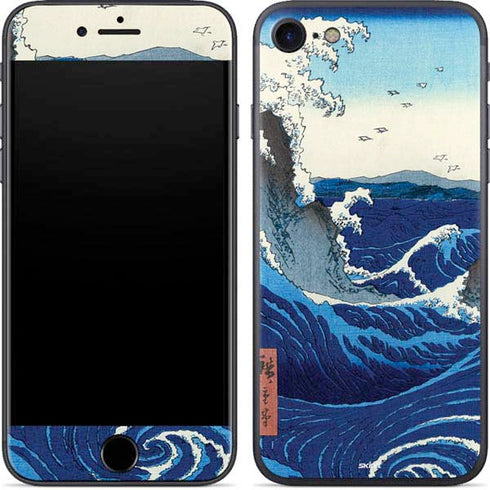 Hiroshige View of the Naruto whirlpools at Awa iPhone 7 Skin