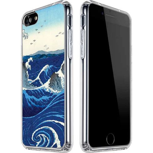 Hiroshige View of the Naruto whirlpools at Awa iPhone SE (2nd & 3rd Gen) Clear Case