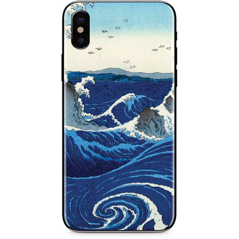 Hiroshige View of the Naruto whirlpools at Awa iPhone X Skin
