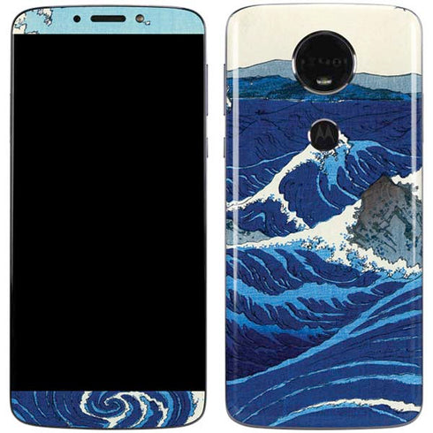 Hiroshige View of the Naruto whirlpools at Awa Moto E5 Plus Skin