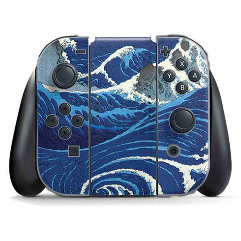 View of the Naruto whirlpools at Awa by Hiroshige Nintendo Switch (2017-2021) Joy-Con Controller Skin
