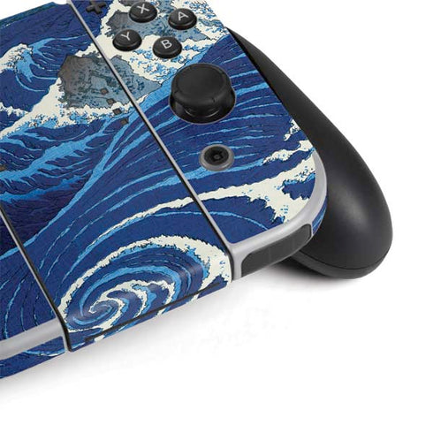 Hiroshige View of the Naruto whirlpools at Awa Nintendo Switch OLED (2021) Skin
