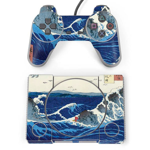 Hiroshige View of the Naruto whirlpools at Awa PlayStation Classic Bundle Skin