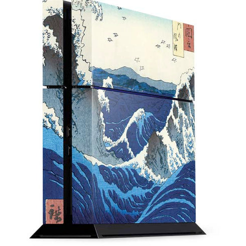 Hiroshige View of the Naruto whirlpools at Awa PS4 Console Skin