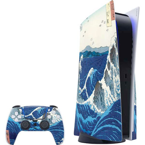 Hiroshige View of the Naruto whirlpools at Awa PS5 Bundle Skin