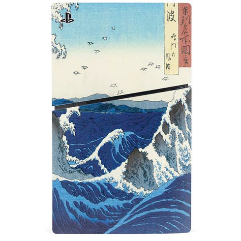View of the Naruto whirlpools at Awa by Hiroshige PS5 Slim Disk Bundle Skin