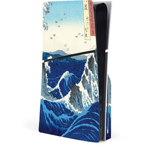 View of the Naruto whirlpools at Awa by Hiroshige PS5 Slim Disk Console Skin