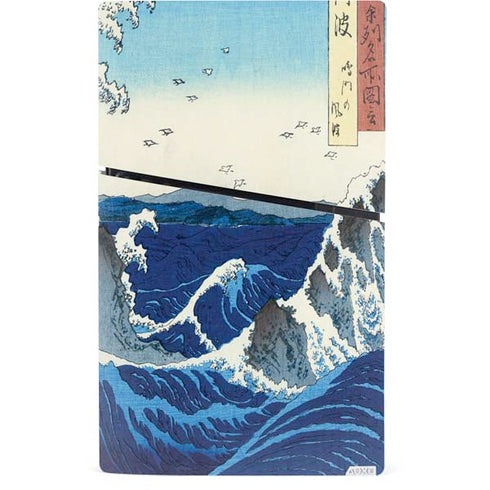View of the Naruto whirlpools at Awa by Hiroshige PS5 Slim Digital Edition Console Skin