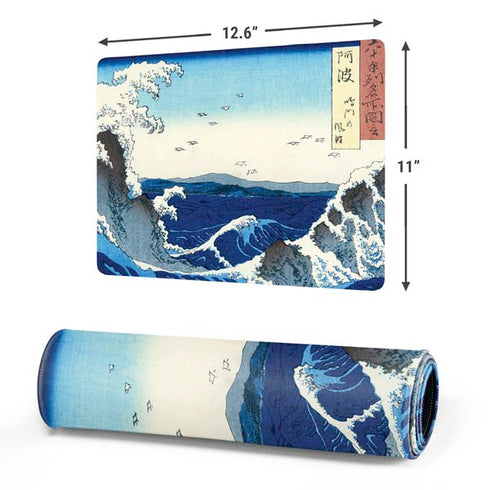 View of the Naruto whirlpools at Awa by Hiroshige Gaming Mouse Pad