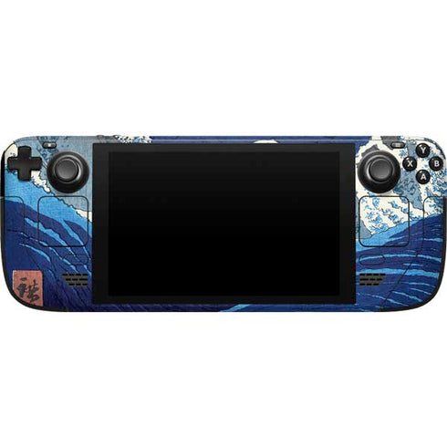 Hiroshige View of the Naruto whirlpools at Awa Steam Deck Handheld Gaming Computer Skin