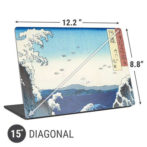 Hiroshige View of the Naruto whirlpools at Awa Universal Laptop 15in (12.2 x 8.8in) Skin