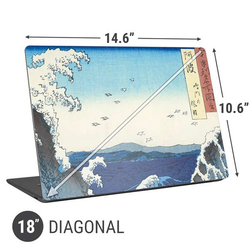 Hiroshige View of the Naruto whirlpools at Awa Universal Laptop 18in (14.6 x 10.6in) Skin