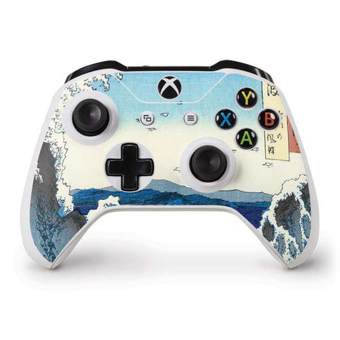 Hiroshige View of the Naruto whirlpools at Awa Xbox One S Controller Skin