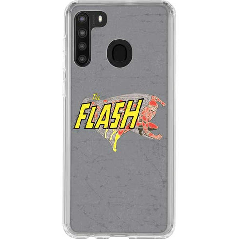 DC Comics The Flash Vintage Action Running Pose Galaxy A21 Clear Case