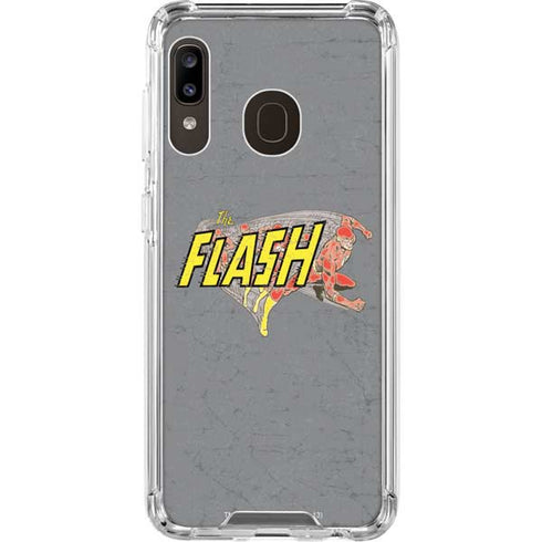 DC Comics The Flash Vintage Action Running Pose Galaxy A30 Clear Case
