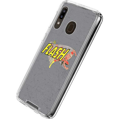 DC Comics The Flash Vintage Action Running Pose Galaxy A30 Clear Case