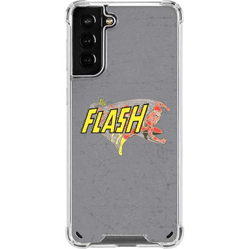 DC Comics The Flash Vintage Action Running Pose Galaxy S21 Plus 5G Clear Case