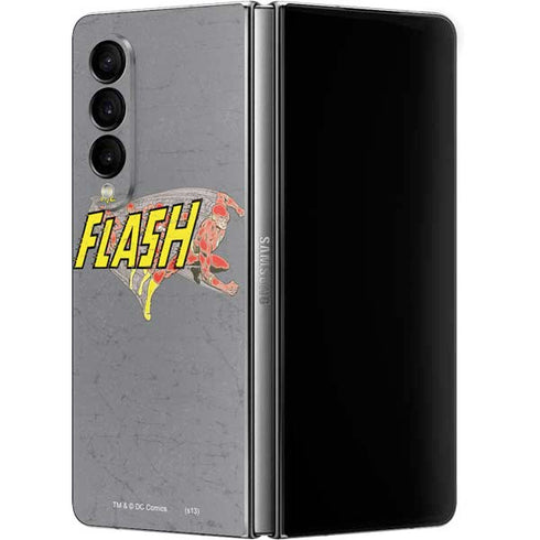DC Comics The Flash Vintage Action Running Pose Galaxy Z Fold4 5G Skin