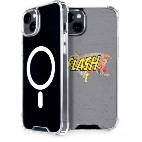 DC Comics The Flash Vintage Action Running Pose iPhone 14 Plus MagSafe Case