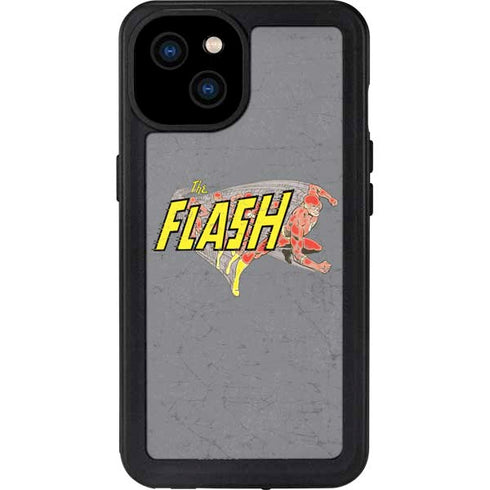 DC Comics The Flash Vintage Action Running Pose iPhone 15 Plus Waterproof Case