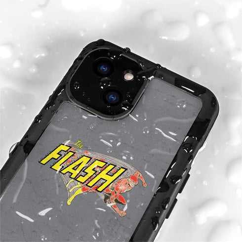 DC Comics The Flash Vintage Action Running Pose iPhone 15 Plus Waterproof Case