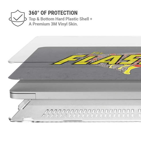 DC Comics The Flash Vintage Action Running Pose MacBook Pro 16in (2019-20) Case plus Skin