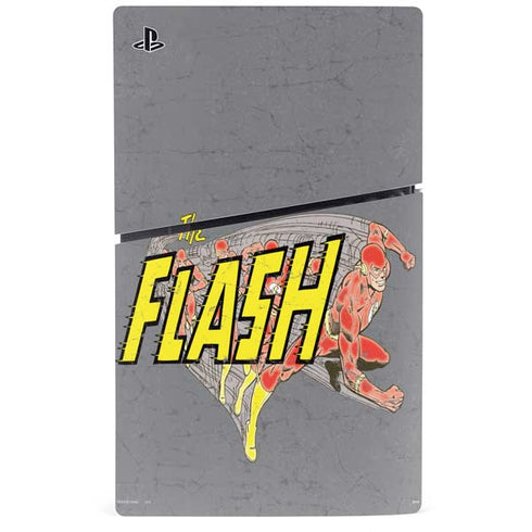 DC Comics The Flash Vintage Action Running Pose PS5 Slim Disk Console Skin