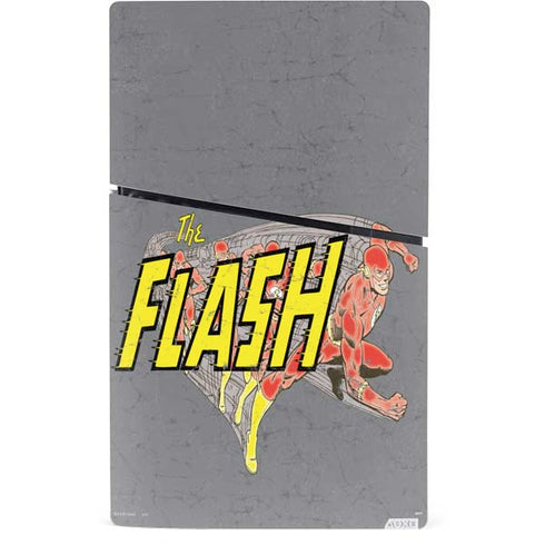DC Comics The Flash Vintage Action Running Pose PS5 Slim Digital Edition Console Skin