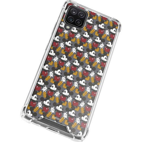 Disney Mickey Mouse Vintage Pattern Galaxy A12 Clear Case