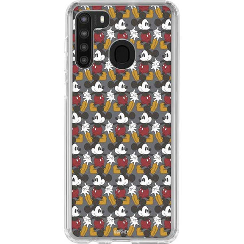 Disney Mickey Mouse Vintage Pattern Galaxy A21 Clear Case