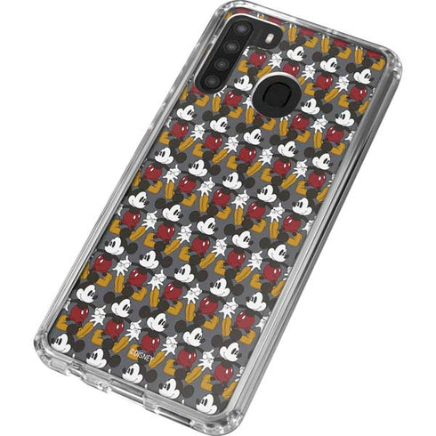 Disney Mickey Mouse Vintage Pattern Galaxy A21 Clear Case