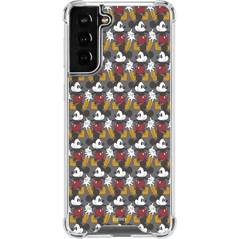 Disney Mickey Mouse Vintage Pattern Galaxy S21 FE Clear Case