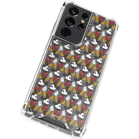 Disney Mickey Mouse Vintage Pattern Galaxy S21 Ultra 5G Clear Case