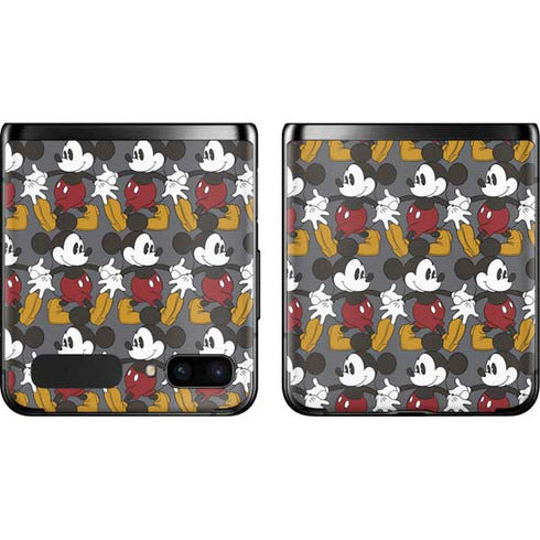 Disney Mickey Mouse Vintage Pattern Galaxy Z Flip Skin
