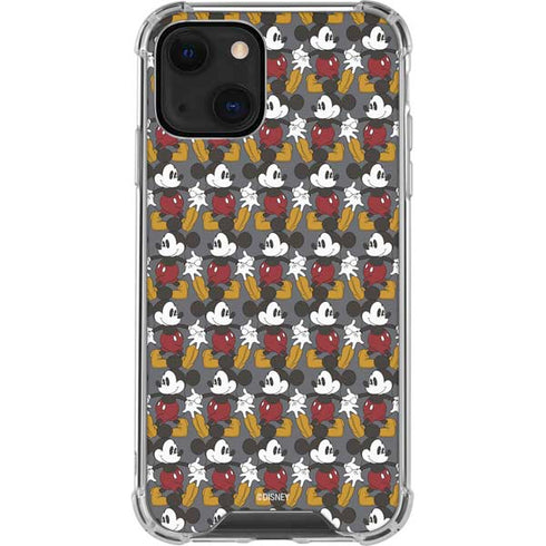 Disney Mickey Mouse Vintage Pattern iPhone 13 Mini Clear Case