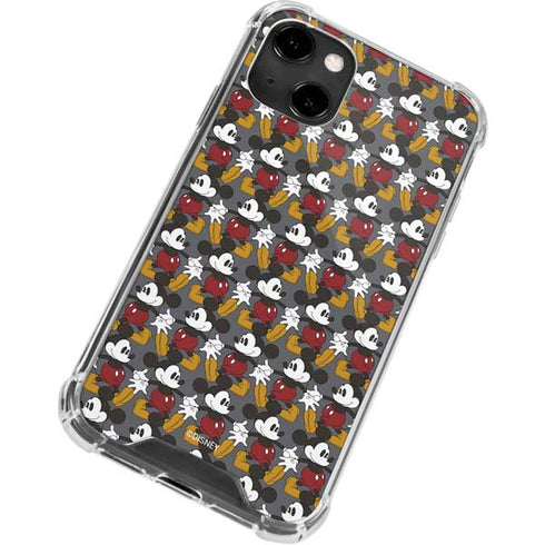 Disney Mickey Mouse Vintage Pattern iPhone 14 Clear Case