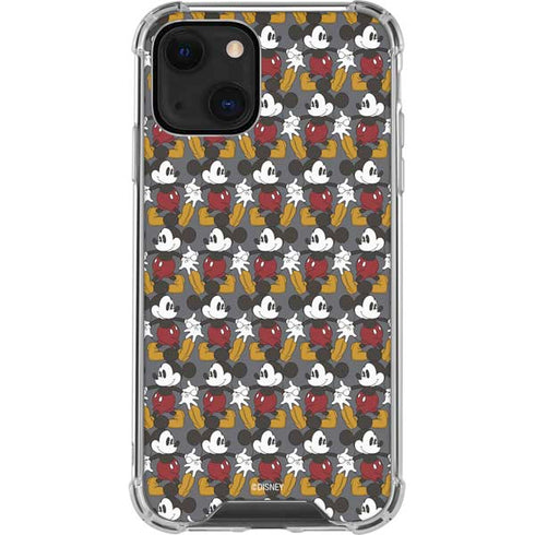Disney Mickey Mouse Vintage Pattern iPhone 14 Plus Clear Case