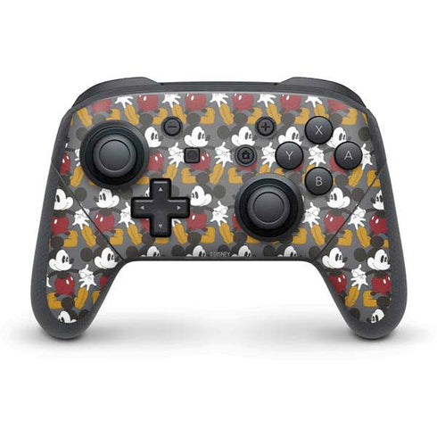 Disney Mickey Mouse Vintage Pattern Nintendo Switch Pro Controller Skin
